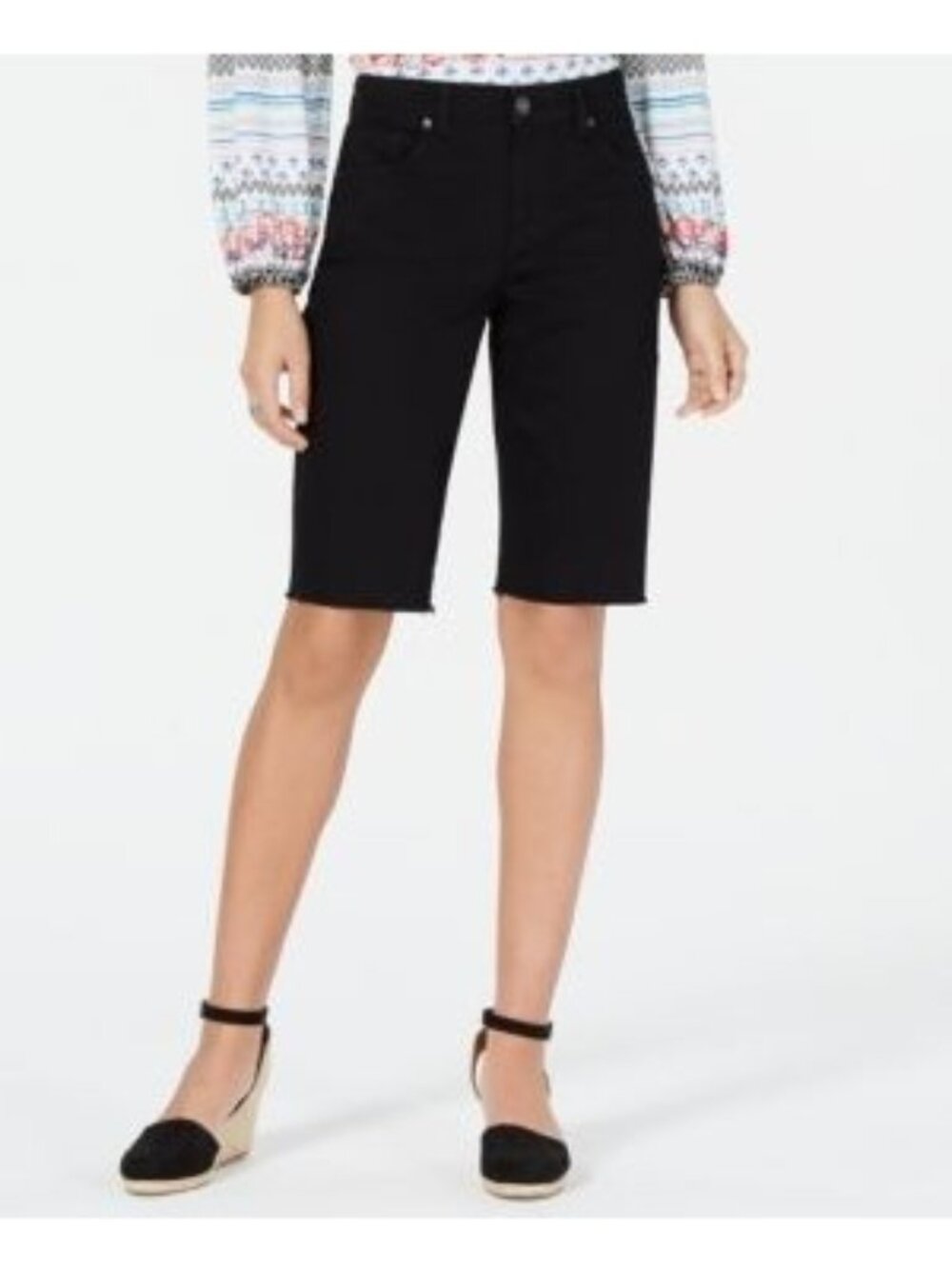 Style & Co. Womens Mid Rise Casual Cutoff Bermuda Shorts Deep Black Size 2 NWT